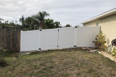 Double gate vinyl fence